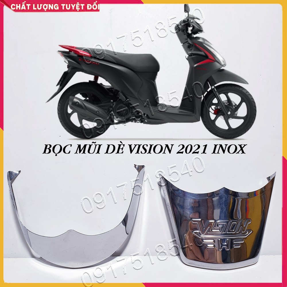Bộ ốp mỏ dè inox xe vision 2021.