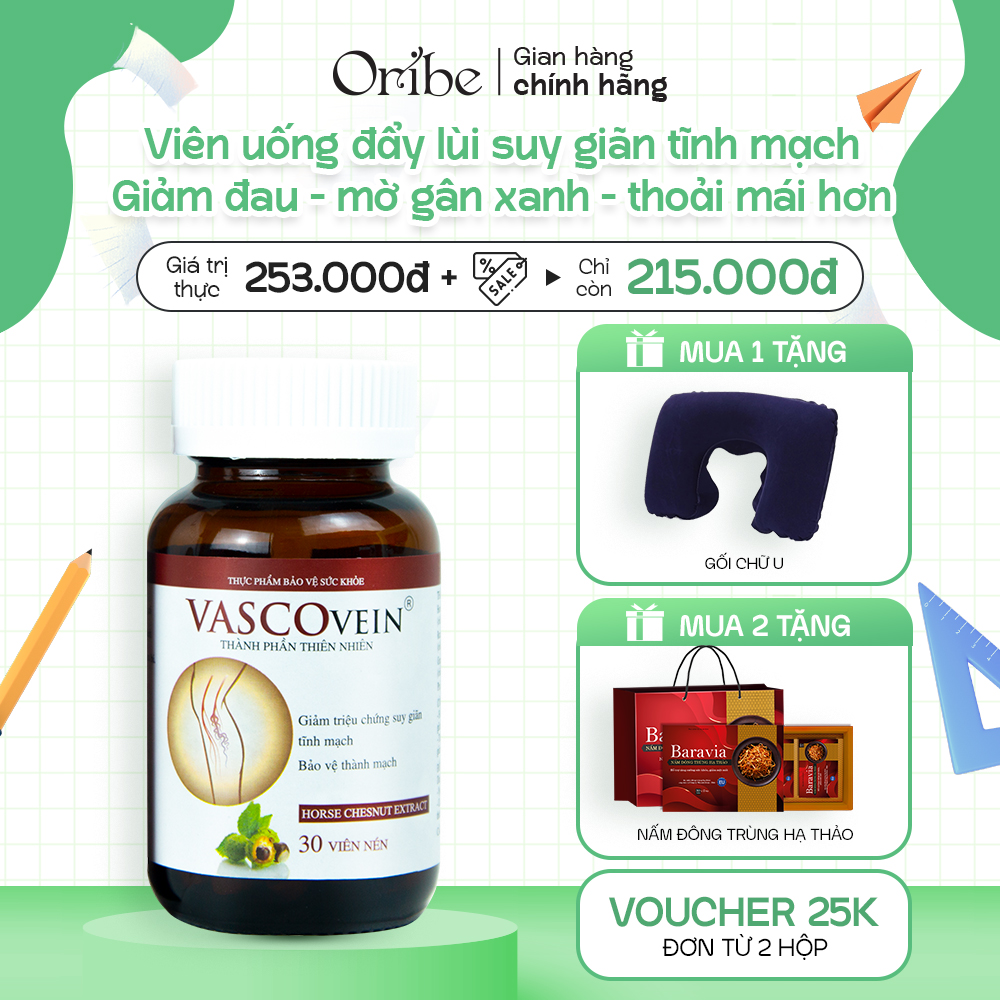 Viên uống suy giãn tĩnh mạch vascovein dân khang giảm tê phù chân do suy giãn tĩnh mạch