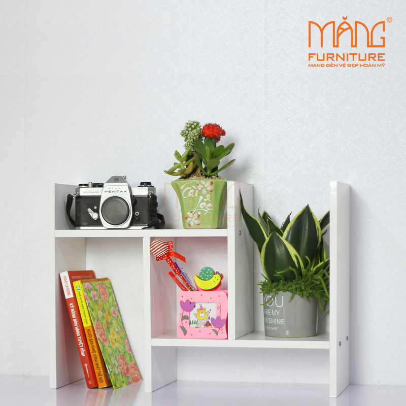 [HCM]Kệ Sách Gỗ Cao Cấp Để Bàn Lắp Ghép Đa Năng 35cm x 15cm x 60cm KS01