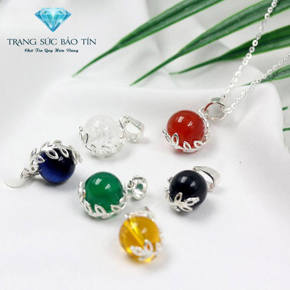 Dây Chuyền Bạc Nữ Mặt Đá Phong Thủy Theo Mệnh Cho Nữ Thương Hiệu Bảo Tín
