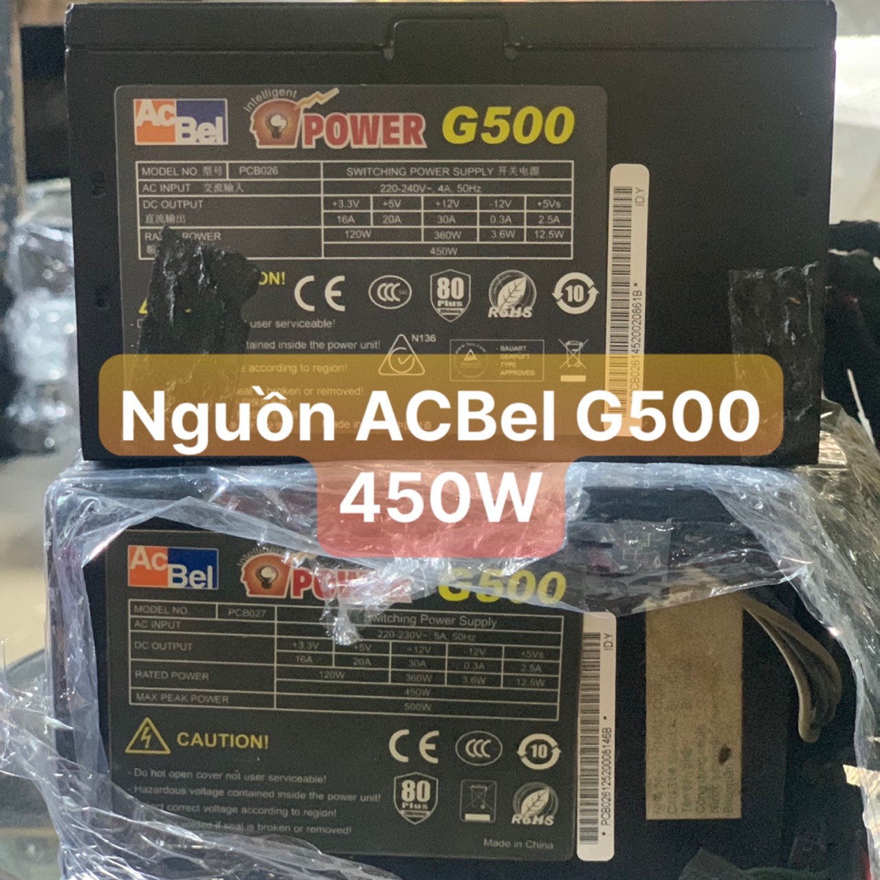 UPS NGuồn PC Hiệu AcBel G500 450W Flus 80 (6p,8p vga,8p cpu) Dây Dài - Vi Tính Bắc Hải
