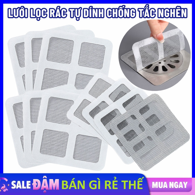 10 Miếng Lưới Lọc Rác , Chặn Rác Ngăn Côn Trùng Chống Tắc Nghẽn Cống Tiện Dụng - Miếng Dán Chặn Rác - Nắp Lọc Rác Bồn Rửa Chén - Giỏ Lọc Rác - Rổ Lưới Lọc