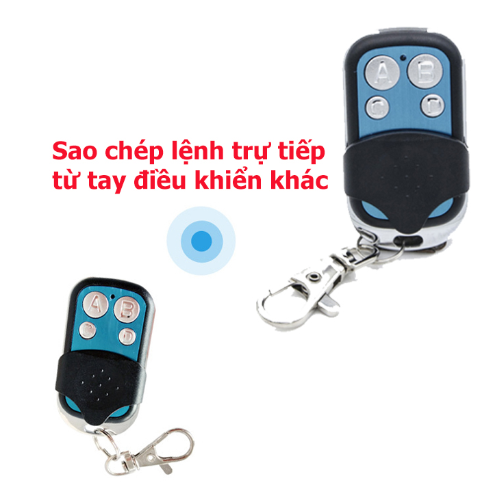 Tay điều khiển từ xa rf 4 nút học lệnh tần số 433mhz, remote điều khiển từ xa 4 nút học lệnh, sao chép lệnh