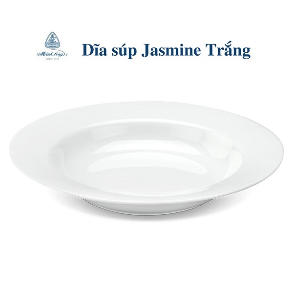 Dĩa sứ trắng lòng sâu Minh Long 17,20,23cm - dĩa sứ trắng lòng sâu minh long