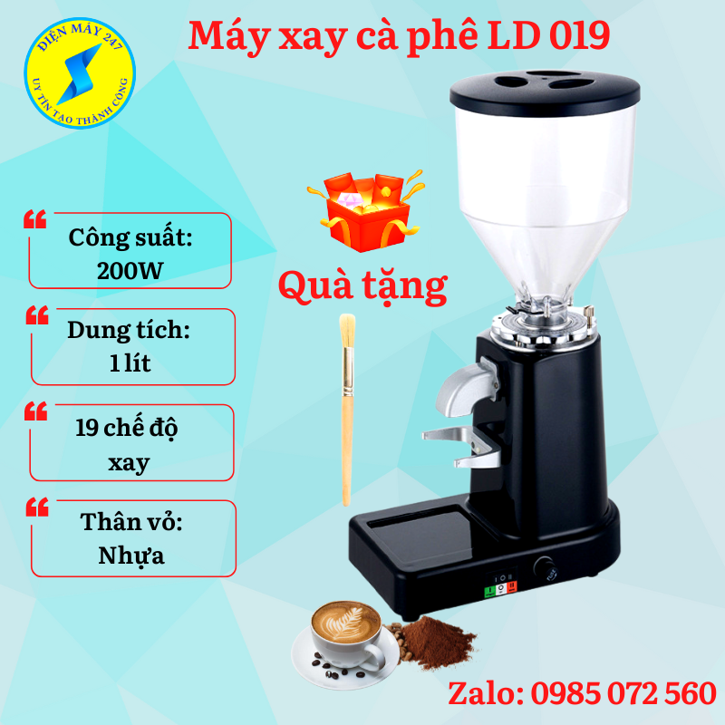 Máy xay cà phê Espresso LD 019 - dễ dàng sử dụng - bảo hành linh hoạt