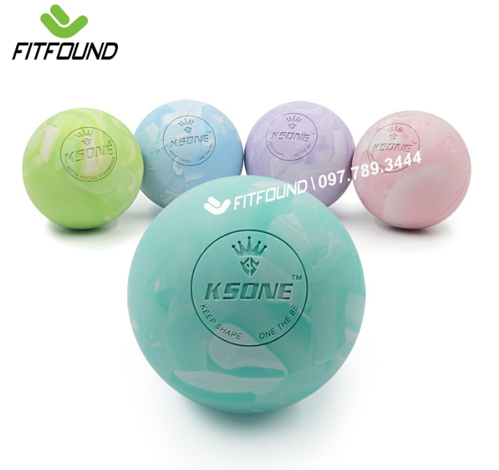 Lacrosse ball- Bóng cao su đơn pha màu massage giãn cơ/ dãn cơ trị liệu cỡ chuẩn 6,3 cm tặngtúi đựng Ksone