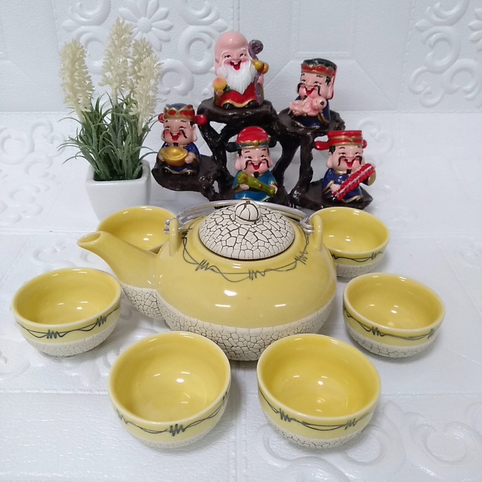 Bộ ấm chén men rạn bát tràng rt2