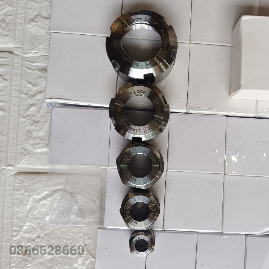 Đai ốc er, đai ốc collet er, đầu kẹp nút vặn er32,er25,er20,er16,er11,er8,áo collet,nắp vặn đầu bt