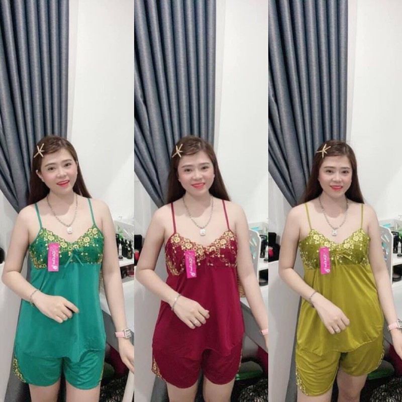 Set bộ đồ ngủ 2 dây mặc nhà cực mát