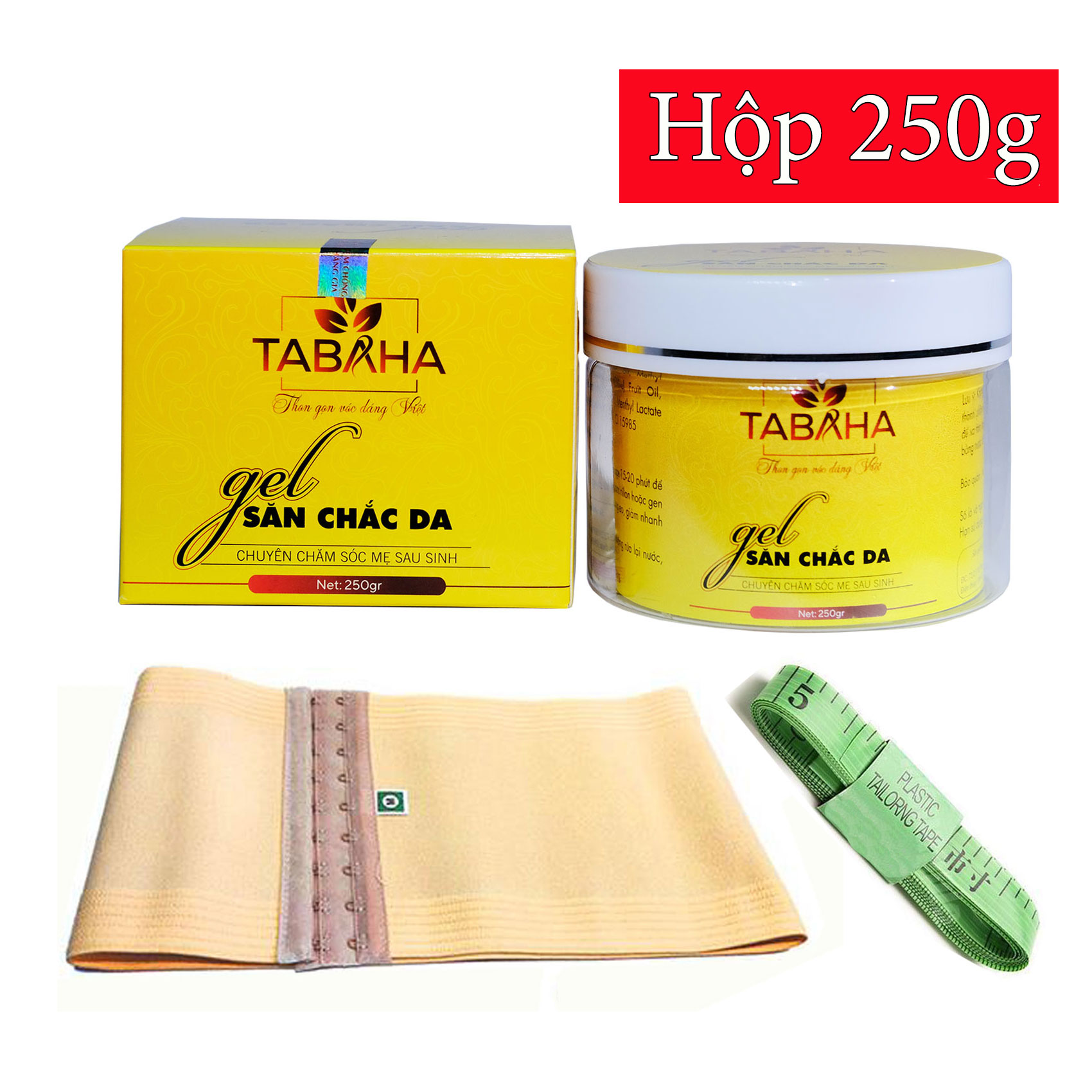 [HCM]Kem tan mỡ bụng an toàn cho mẹ sau sinh Tabaha 250g Tặng Nịt bụng và thước dây
