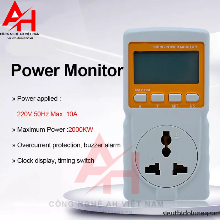 Accutest acc - 88 thiết bị đo năng lượng, đồng hồ đo công suất, ổ cắm đo điện năng tiêu thụ acc 88