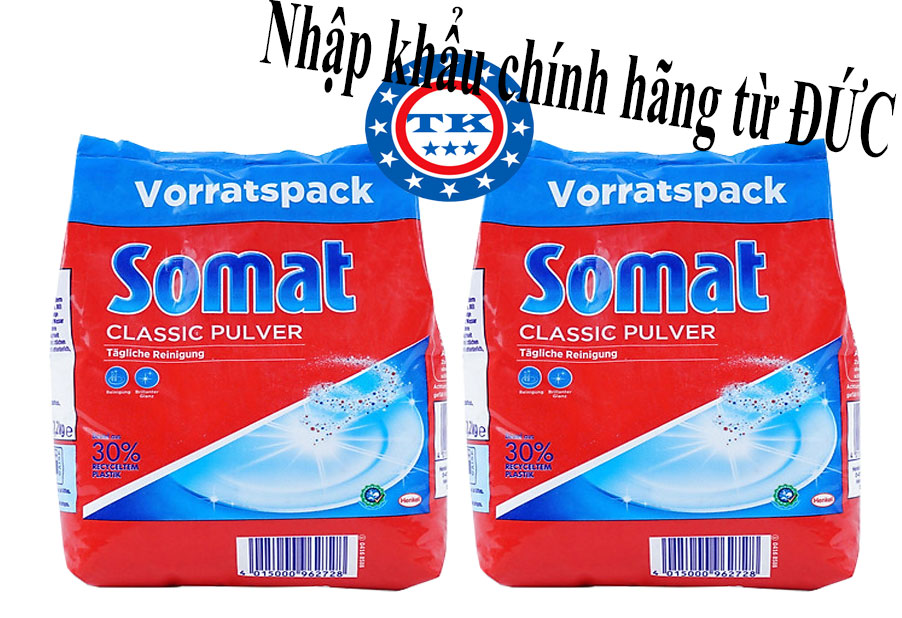 (HCM)Combo 2 Bịch Bột Rửa Ly - Bát Chuyên Dùng Cho Máy Somat 1,2kg - Đức