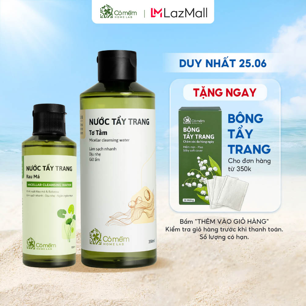 [TRỢ GIÁ 10%] Nước Tẩy Trang Và Làm Sạch Sâu Cho Da Mụn Da Khô Da Thường Da Dầu Nhạy Cảm An Toàn Từ Thiên Nhiên Cỏ Mềm
