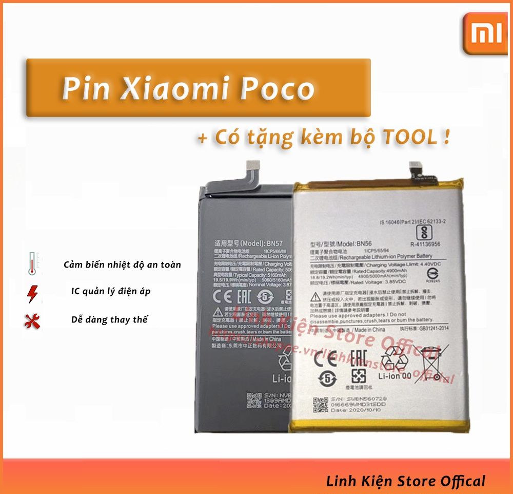 Pin xiaomi poco x3 nfc, x3 pro, f2, f3 .. thay thế, sửa chữa !