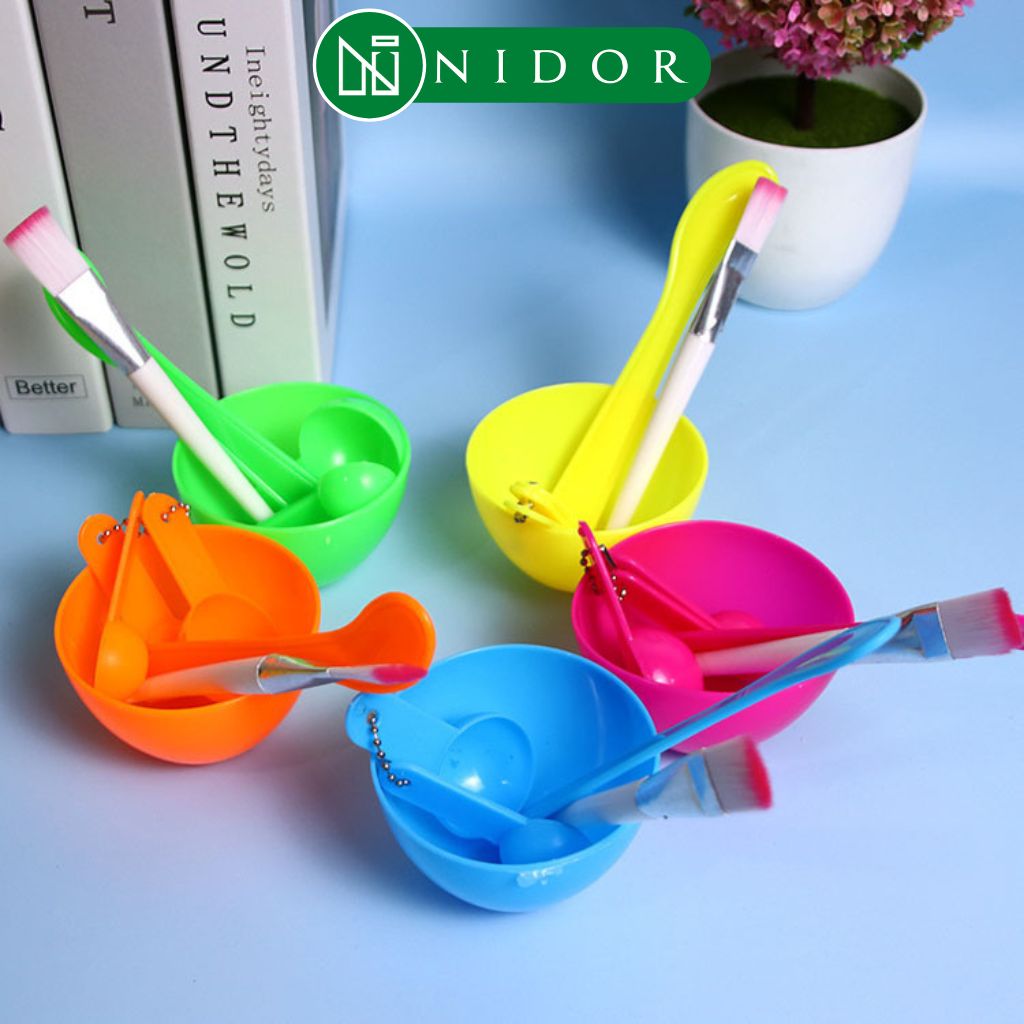 Bộ chén cọ muỗng đắp mặt nạ, trộn mask - Bát trộn mặt nạ