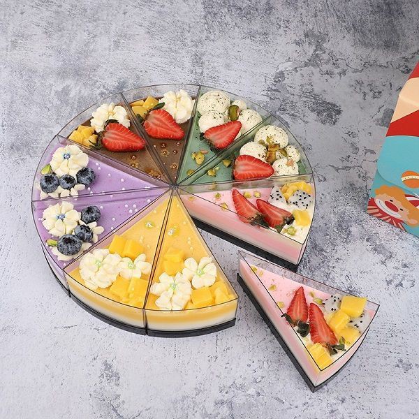 Ly nhựa đựng bánh Mousse hình tam giác 11.7*7.3*4.8cm (set 5 cái)