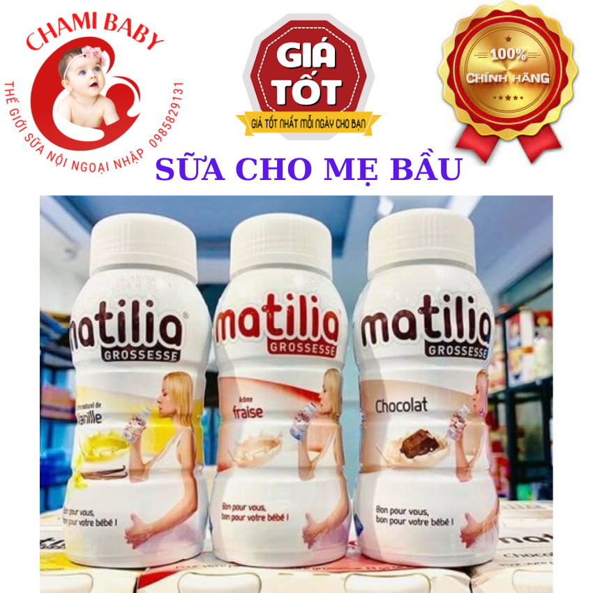 Sữa bầu Matilia chính hãng của Pháp đủ vị (1lốc 4hộpx200ml).