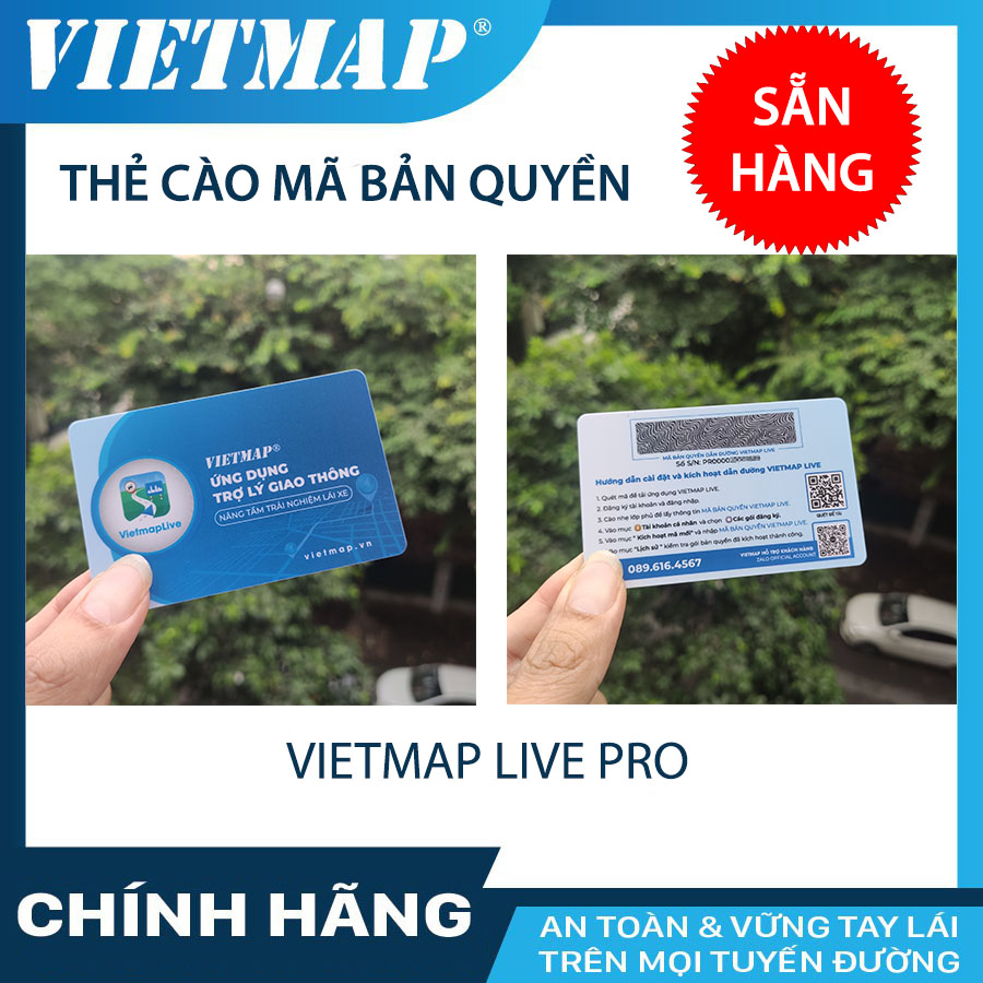 Vietmap Live Pro dẫn đường cho oto có đầy đủ cảnh báo giao thông - thẻ 1 năm hoặc 2 năm