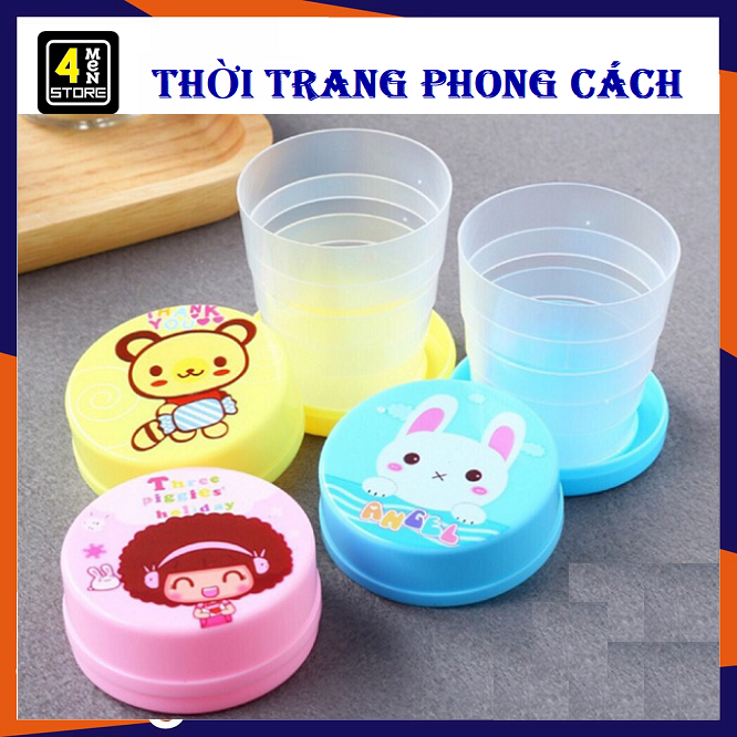 Ly Gấp Gọn/Cốc Xếp , Ly uống nước nhựa mini có thể gấp gọn hình thú nhiều màu thích hợp du lịch, cho công sở, dã ngoại.