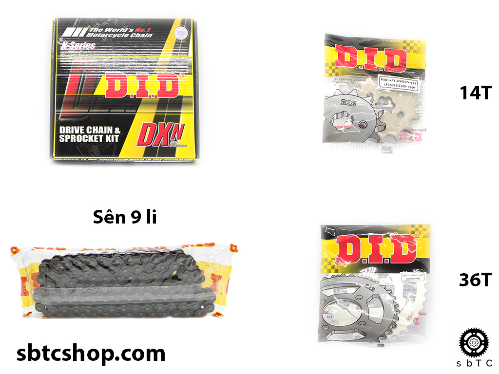 NSD Nhông sên dĩa DID 9 li ly Honda Dream chính hãng Thái Lan