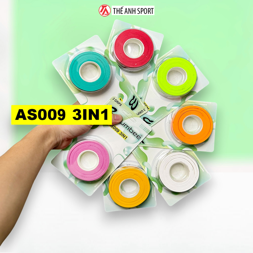 Cuốn Cán Vợt Cầu Lông Bumbee 3in1 AS 009 Đóng Gói 3 Chiếc Trong 1 Tiện Lợi Thấm Hút Mồ Hôi Tốt Sport Vợt Cầu Lông