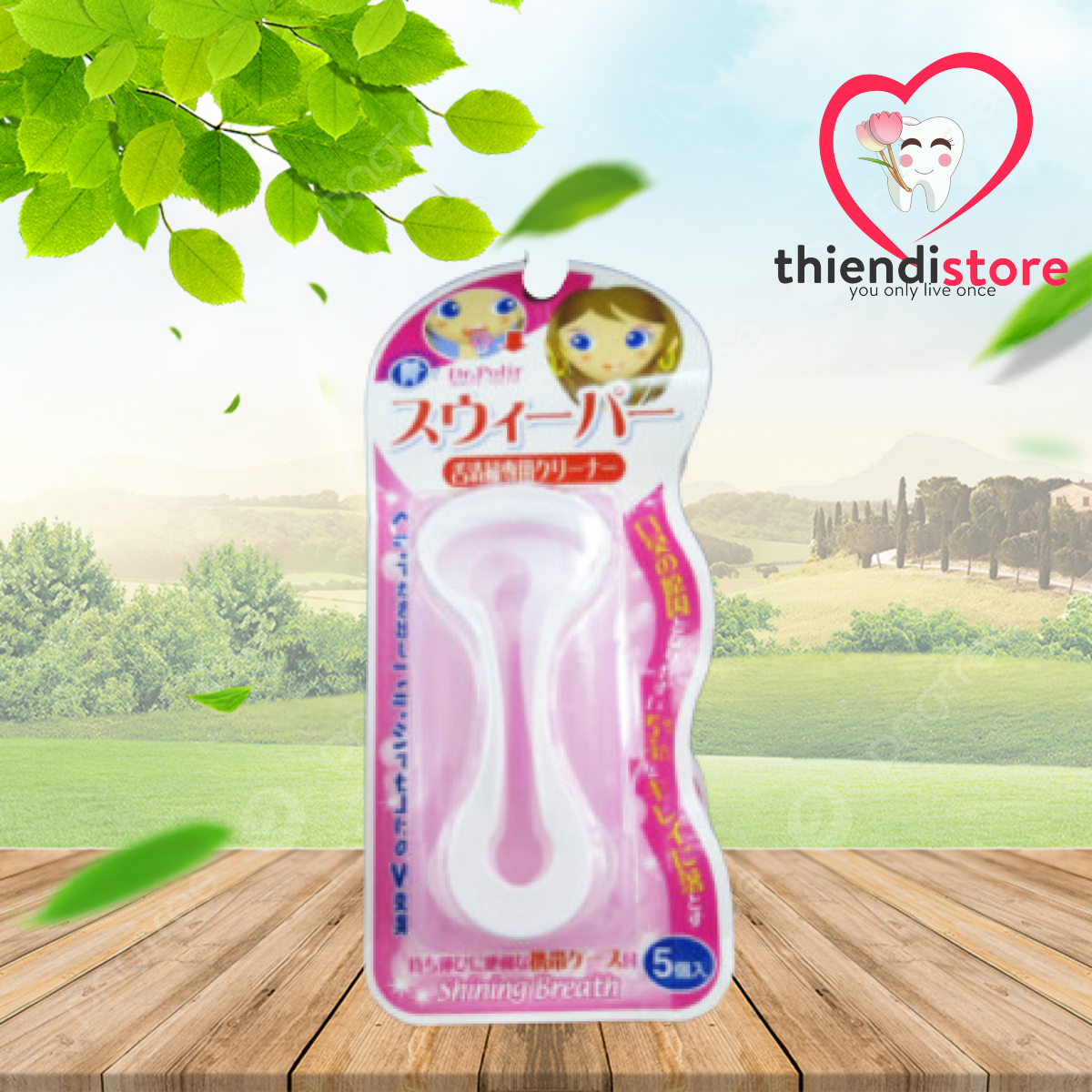 Okamura Dụng cụ cạo lưỡi vệ sinh lưỡi Okamura Dr.Polir Nhật Bản cao cấp vĩ 5 cái