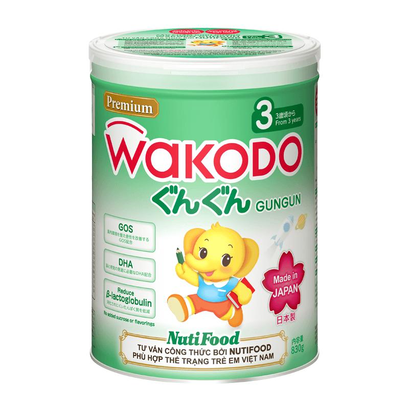 Sữa bột wakodo gungun số 3 - lon 830g