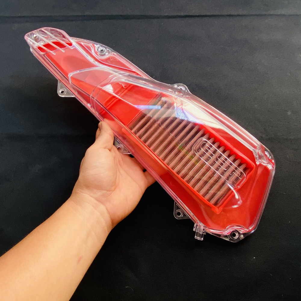 [HCM][XUYÊN THẤU] ỐP PÔ E TRONG SUỐT KẾT HỢP LOC GIÓ ĐỘ LƯỚI THÉP MÀU ĐỎ TRANG TRÍ XE VISION 2015 ĐẾN VISION 2019 KHÔNG ĐỤNG HÀNG (MÀU TRẮNG TRONG SUỐT)