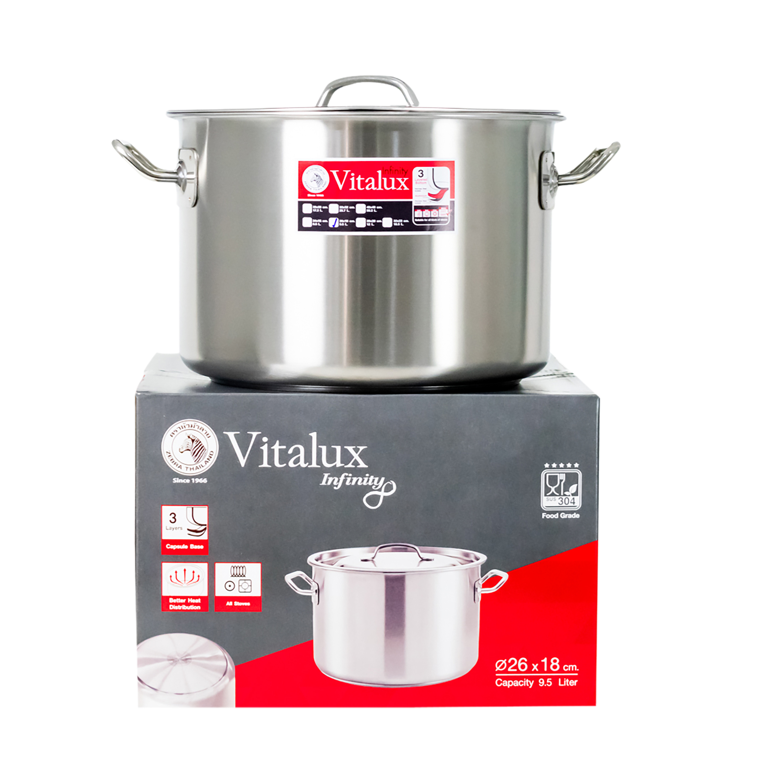Nồi hầm 3 đáy Vitalux Infinity - Zebra