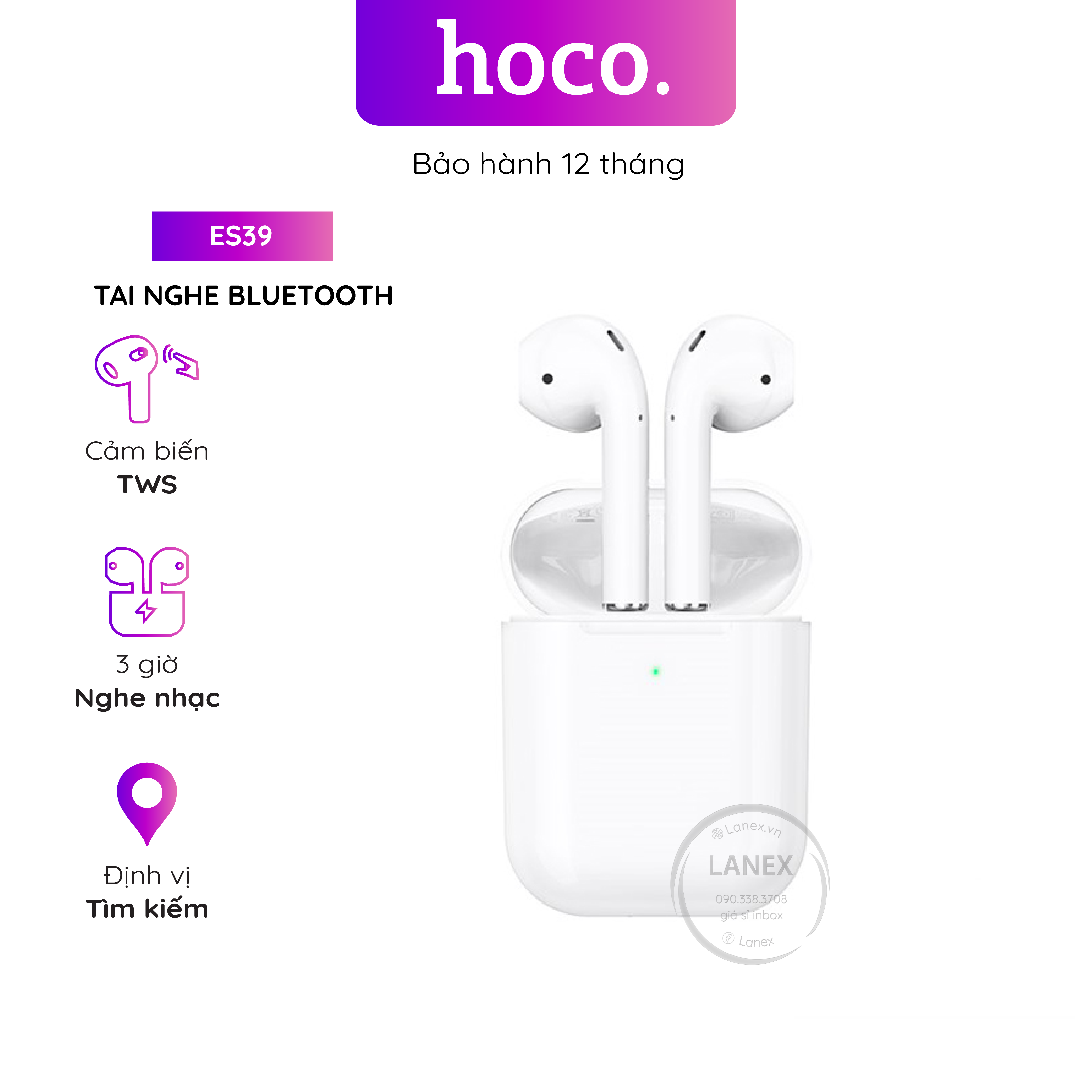Tai Nghe Bluetooth Hoco Es39 Cảm Ứng 2 Bên Tws V5.0 Có Mic Định Vị