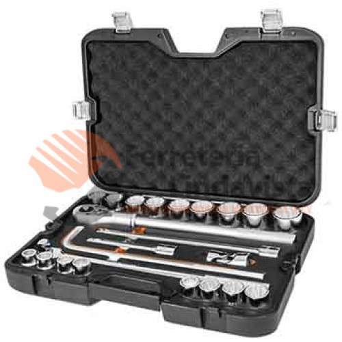 Bộ tuýp 24 chi tiết hệ m 12 cạnh từ 19 – 44mm truper 13874 - chất liệu thép cao cấp phủ xi sang trọng