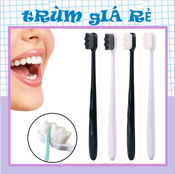 Bàn Chải Đánh Răng Triệu Tơ Siêu Mịn Với 12.000 sợi lông - Bàn Chải Đánh Răng Than Hoạt Tính Sợi Lông Nano Siêu Nhỏ Cho Răng Nhạy Cảm ( CÓ HỘP ĐỰNG )