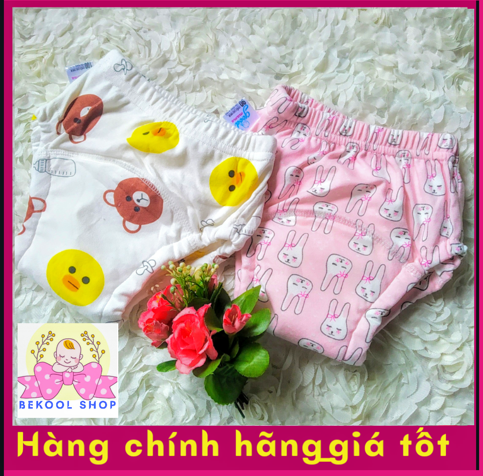 [HCM]Set 2 Quần bỏ bỉm vải cotton 6 lớp khô siêu thấm cho Bé Gái từ 5 – 17 kg hiệu Goodmama. Giao màu ngẫu nhiên.