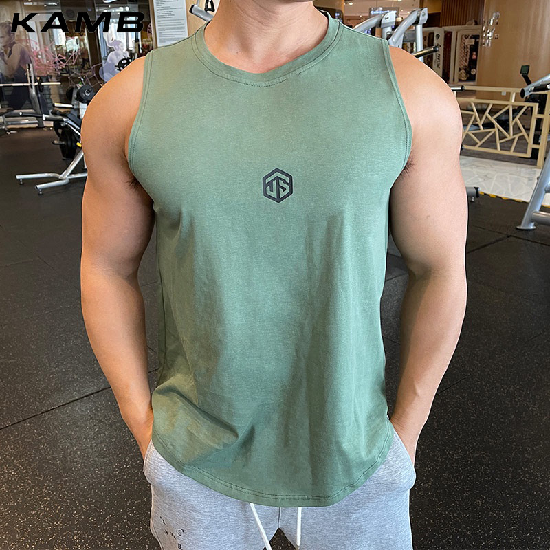 Áo sơ mi sát nách cho nam cotton nhanh chóng dryrunning áo ba lỗ tập Gym Workout Áo sơ mi sát nách