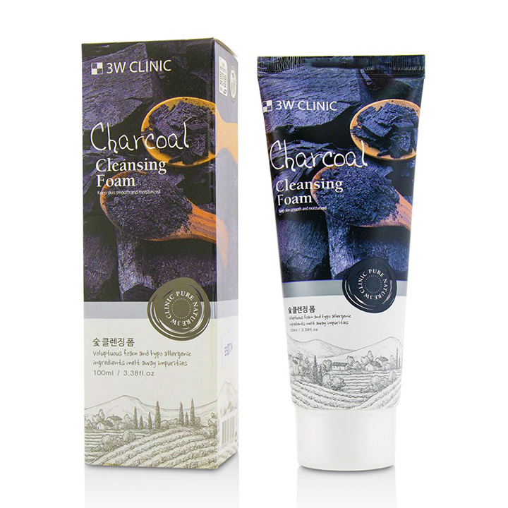 Sữa rửa mặt than hoạt tính 3w clinic charcoal cleansing foam 100ml
