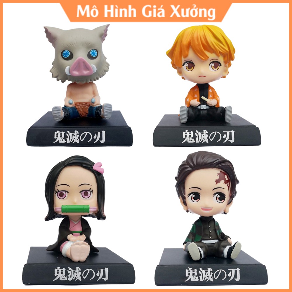 [Hoàn Tiền 10%]Mô Hình Kimetsu no Yaiba Chibi lắc đầu Kamado Tanjirou ,Hashibira Inosuke, Agatsuma Zenitsu , Kamado Nezuko - Figure