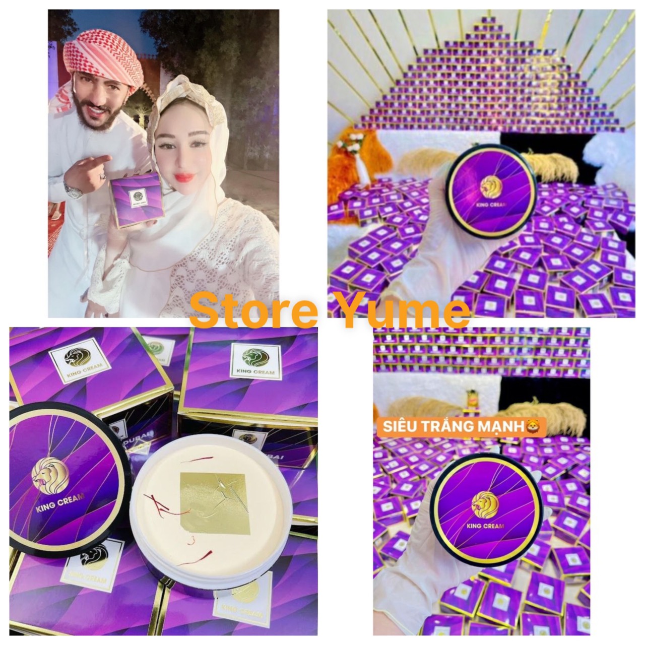 Kem body dưỡng trắng da King Cream phiên bản DUBAI 250gr HOT [tặng kèm muỗng] -KING CREAM phiên bản saffron dubai [MẪU MỚI] [Dùng Là Mê]