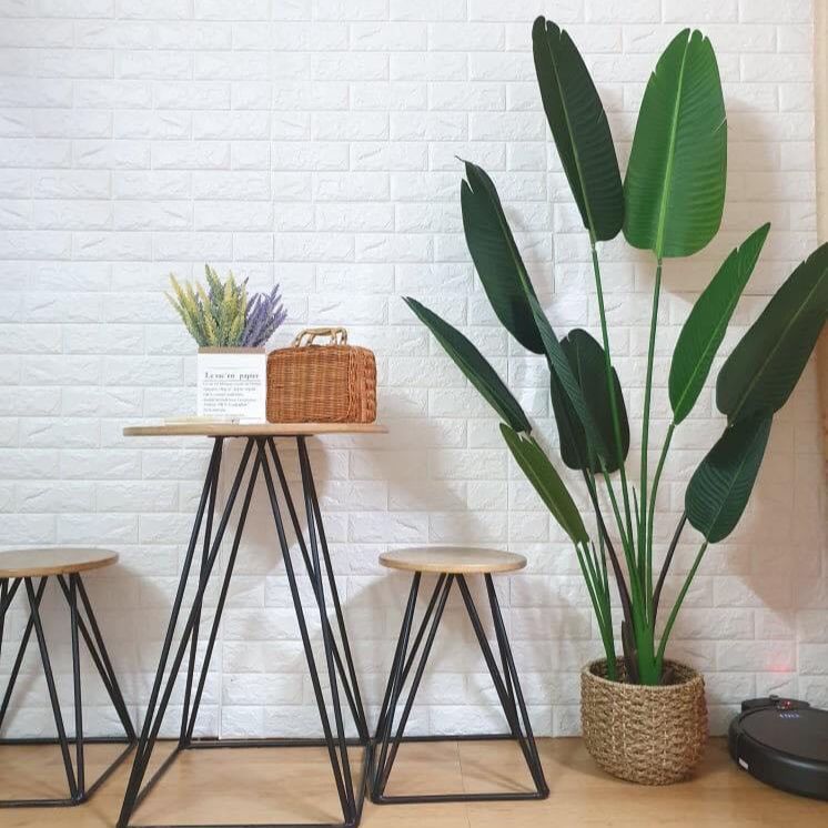 Cây chuối cảnh giả lá xẻ , Cây chuối rẻ quạt , cây giả trang trí decor nội thất  180cm