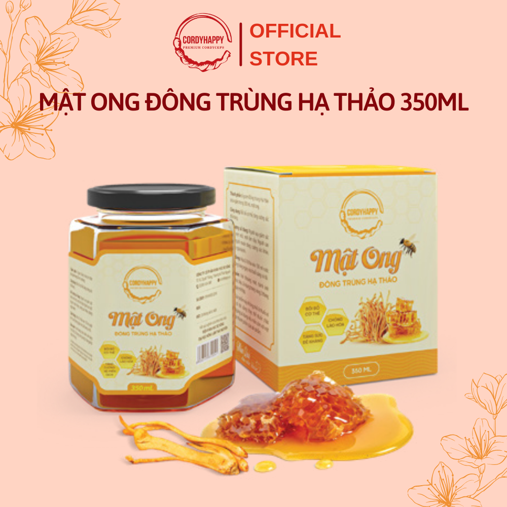 Mật ong ngâm đông trùng hạ thảo thượng hạng cordyhappy 350ml
