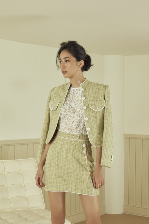 Des Fleurs - Set áo khoác chân váy Esther Tweed