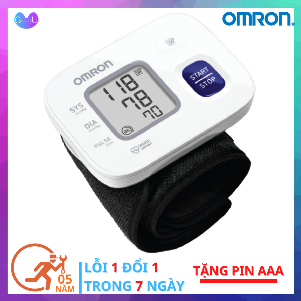 Máy Đo Huyết Áp CỔ TAY OMRON Hem 6161 Thương Hiệu Nhật Bản + Tặng 2 Pin AAA Hàng Chính Hãng Bảo Hành 5 Năm