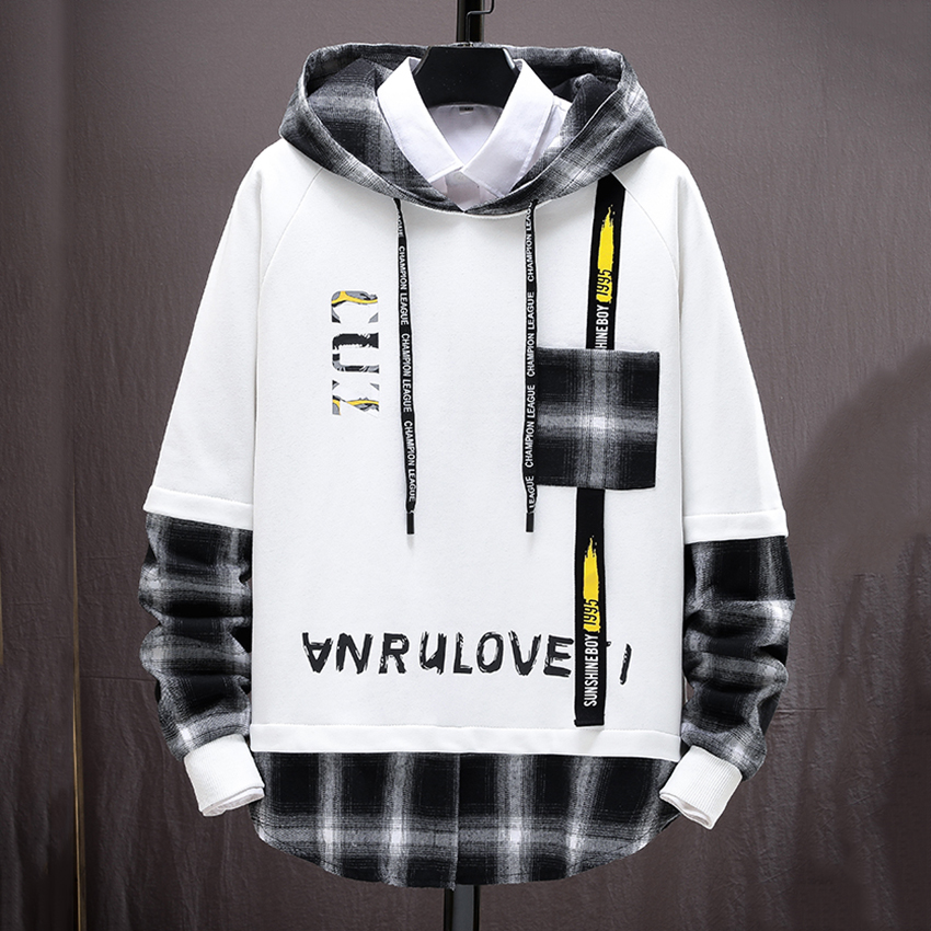 Áo Hoodies Nỉ Nam Thu Đông CUZ Phối Sọc Kẻ Cá Tính Có Mũ Trùm Đầu Thời Trang 4HER AO TOP NAM 123