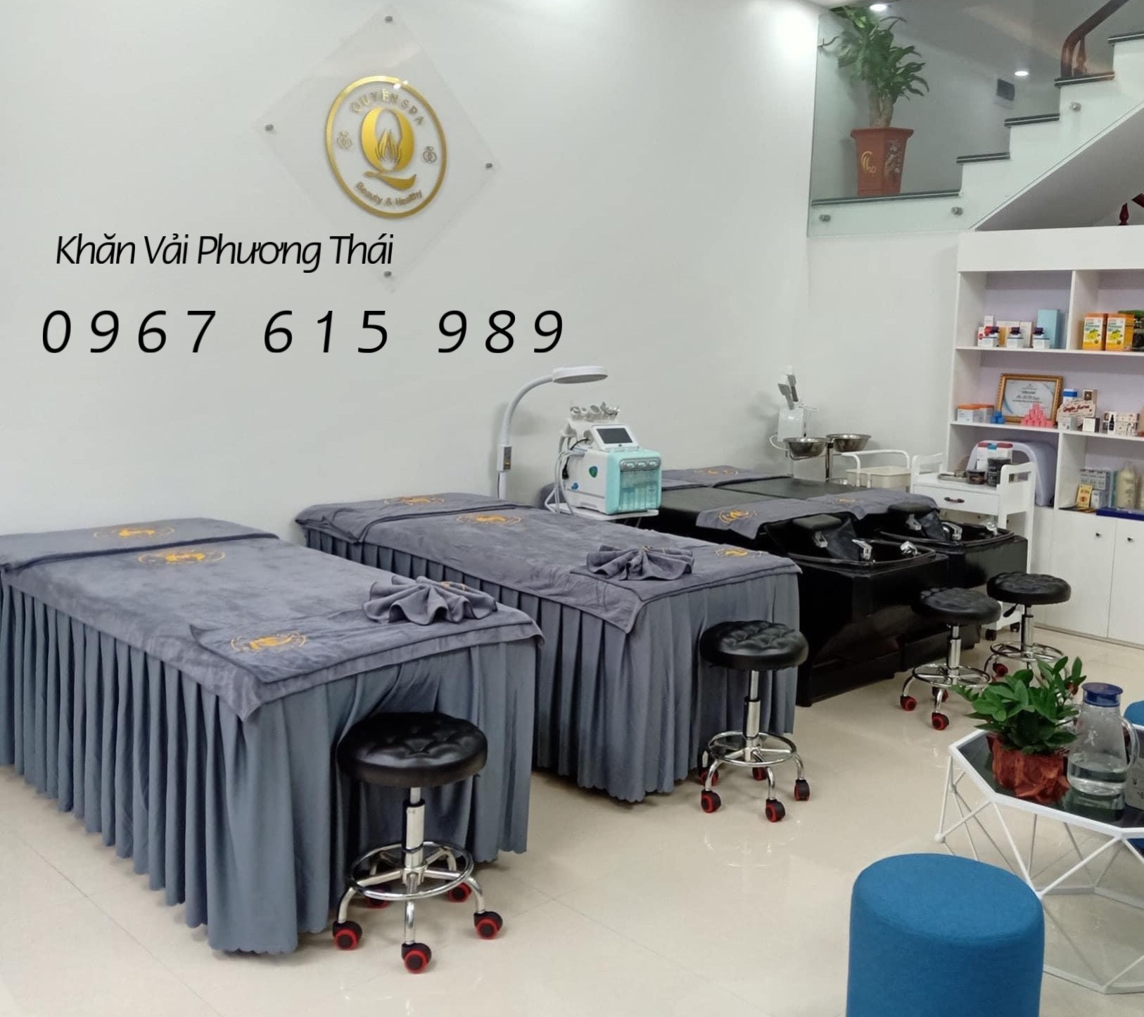 Ga giường vải thun nhiều màu cho spa, giường nối mi, giường gội - ib kích cỡ khi đặt