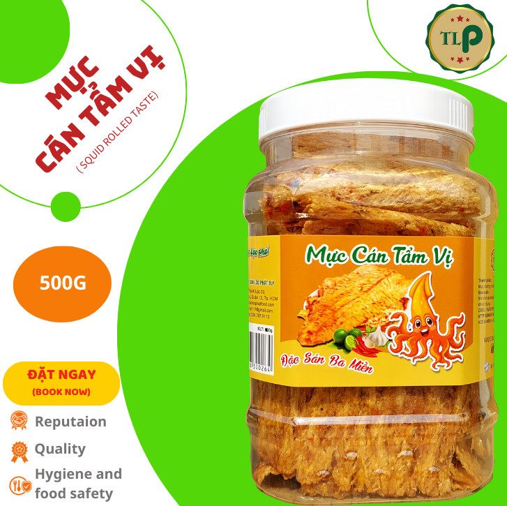 Mực cán tẩm vị tân lộc phát - hũ 500g