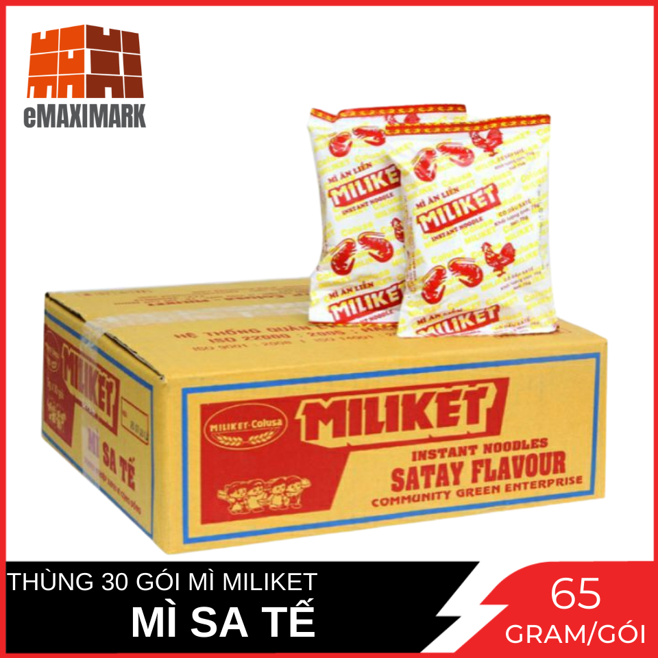 Mì sa tế miliket 65g x 30 gói