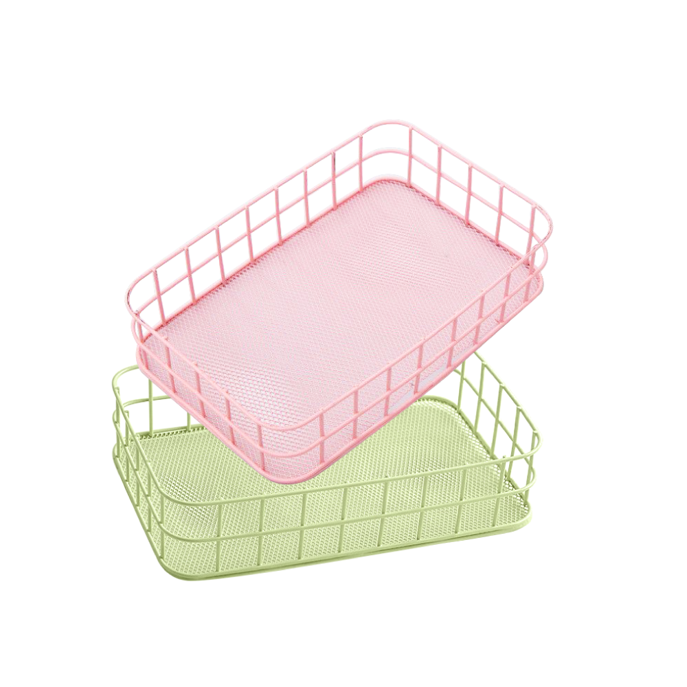 Giỏ sắt đựng mỹ phẩm, giỏ đựng đồ dạng lưới đa năng để bàn - SP004409