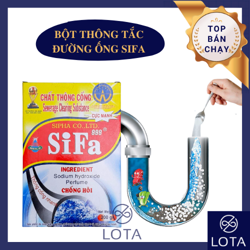  BỘT THÔNG TẮC CỐNG & ỐNG THOÁT NƯỚC SIFA CỰC MẠNH CỰC NHANH SIFA giải quyết tắc nghẽn đường ống do tóc & rác thải phân hủy thức ăn mảng bám lâu nắm gây nghẹt cầu cống thông bồn cầu lavabo toilet Sifa giữ ống thông thoáng 