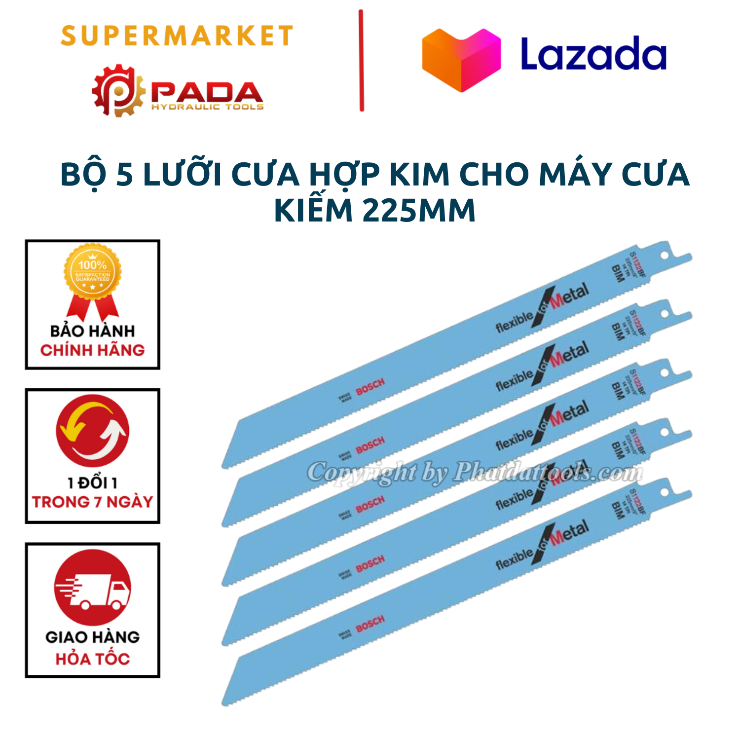 Bộ 5 Lưỡi Cưa Hợp Kim Cho Máy Cưa Kiếm- Lưỡi Cưa Thép, Kim Loại