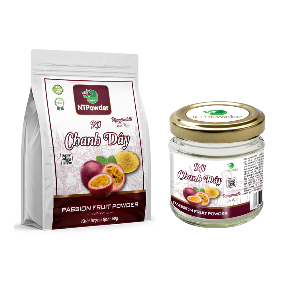 Bột chanh dây sấy lạnh ntpowder hũ 60gr / túi 50gr - nhất tín food