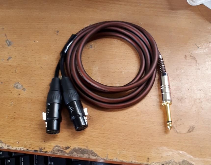 Dây 1 đầu 6 ly ra 2 đầu canon Cái 1.5m , dây italy , jack nakamichi